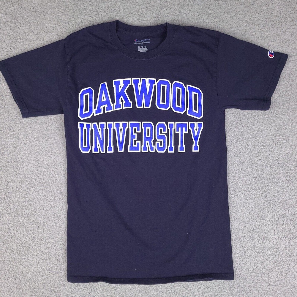 Oakwood University T-Shirt Adult Small Blue Champion‎ Short Sleeve Cotton - Picture 1 of 11